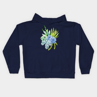 Watercolor succulent bouquet Kids Hoodie